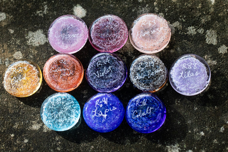 glass touchstone with ash