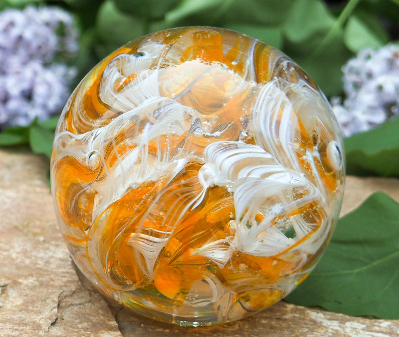 cotton candy orb with cremation ash